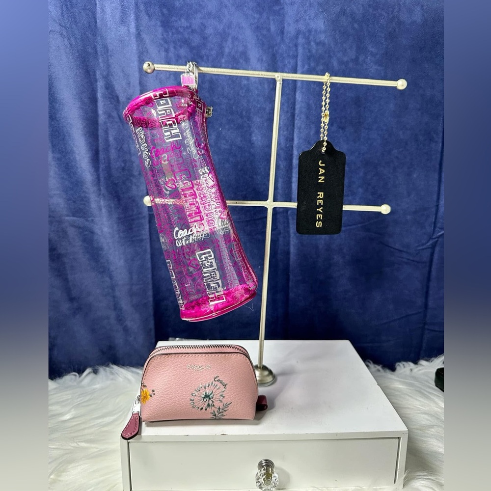Coach Pink Graphic Pencil Case and Floral Coin Purse